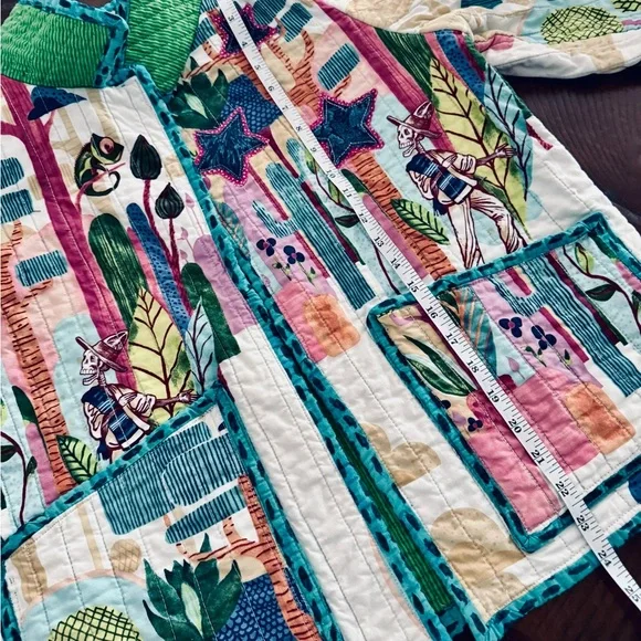 Colorful Quilted Jacket with Unique Print - Picture 11 of 11